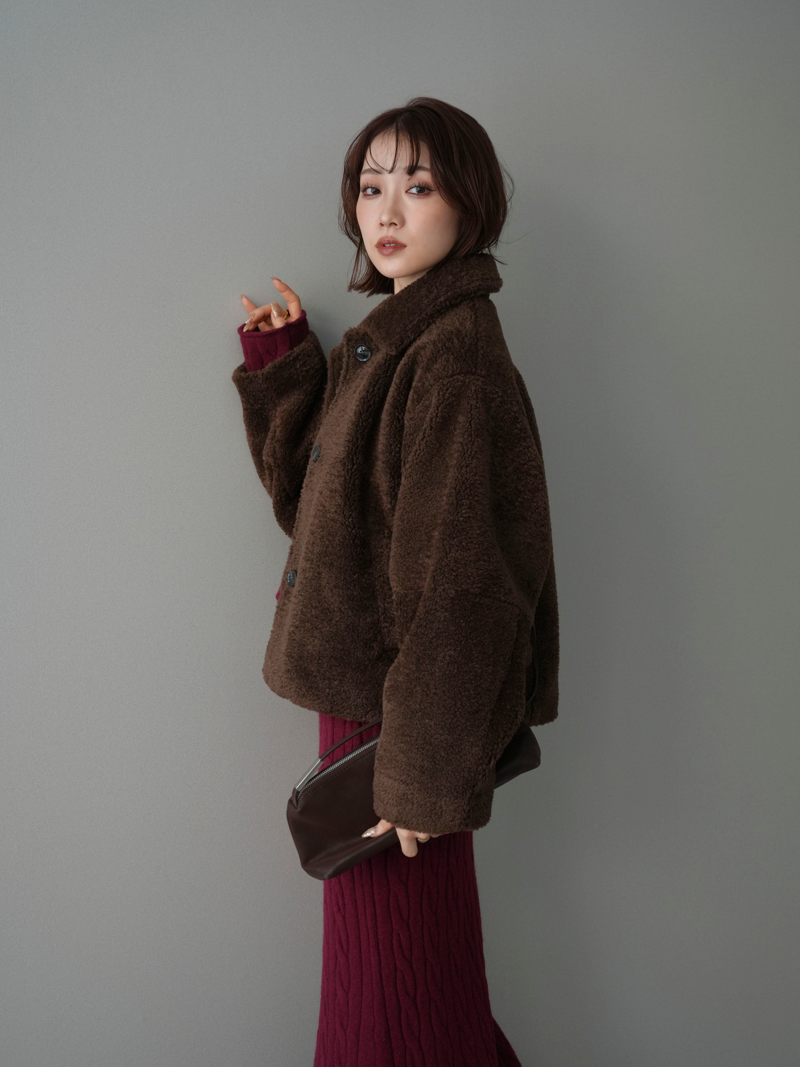 20%オフ]エコファーステンカラージャケット/brown – Lumier