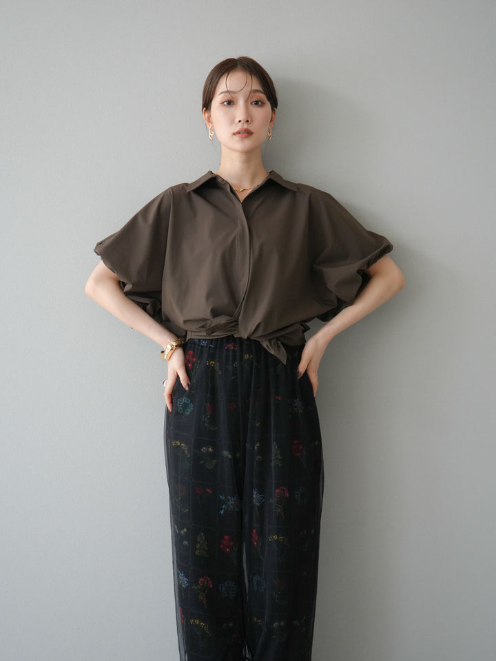 [予約]ICE TOUCHパフスリーブシャツ/ブラウン