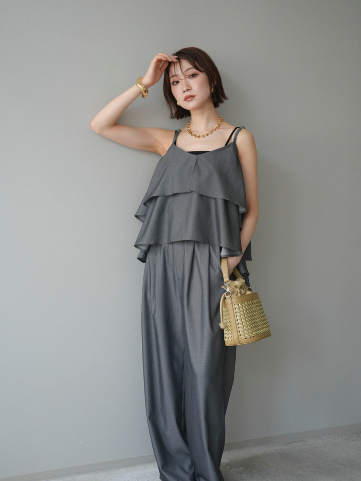 [予約]ティアードキャミソール/black