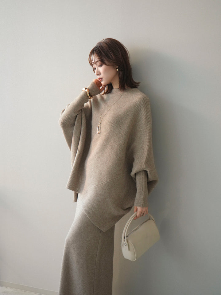 [SET]ウール混ドルマンニット&スカートSET UP(2set)