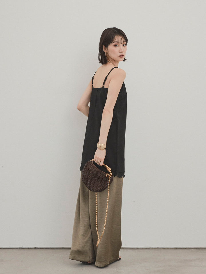 [予約]サテンイージーパンツ/カーキ