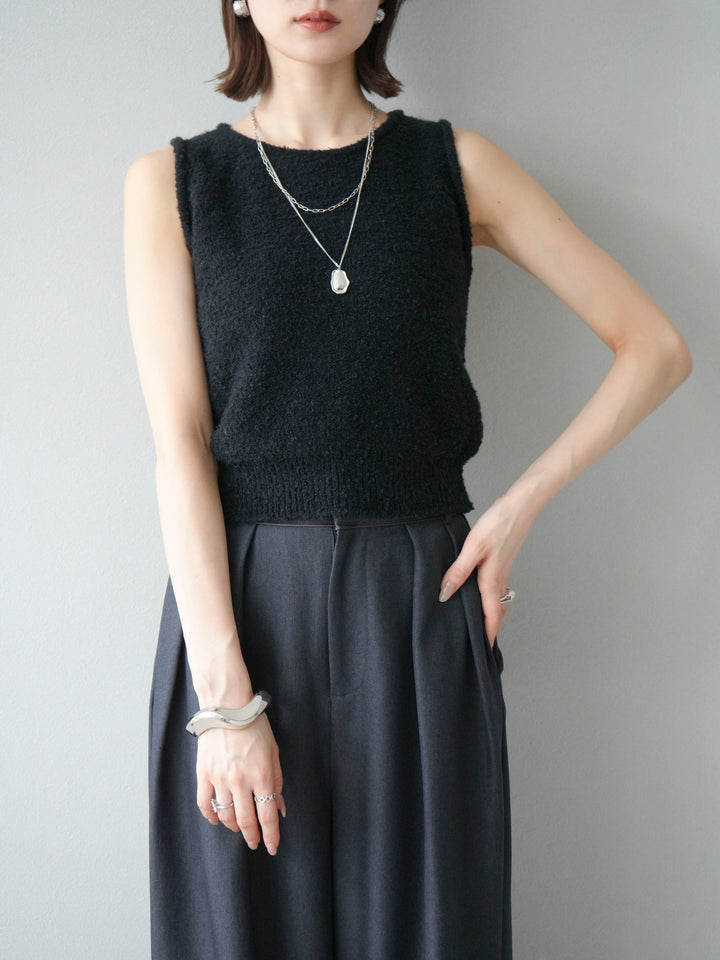 [予約]ブークレニットタンクトップ/ブラック