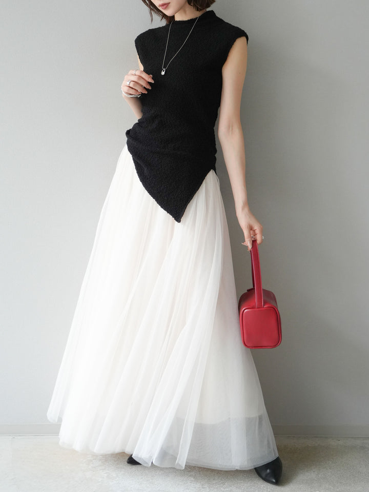 [予約]チュールボリュームスカート/アイボリー