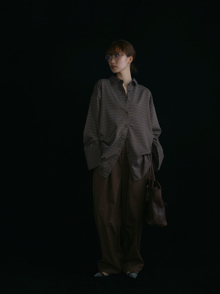 【Allure】[SET]チェックBIGカフスオーバーシャツ+チェックBIGカフスオーバーシャツ(2set)