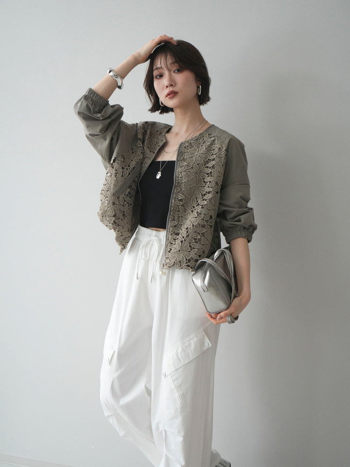 [SET]レースドッキングブルゾン+選べるアクセセット(2set)