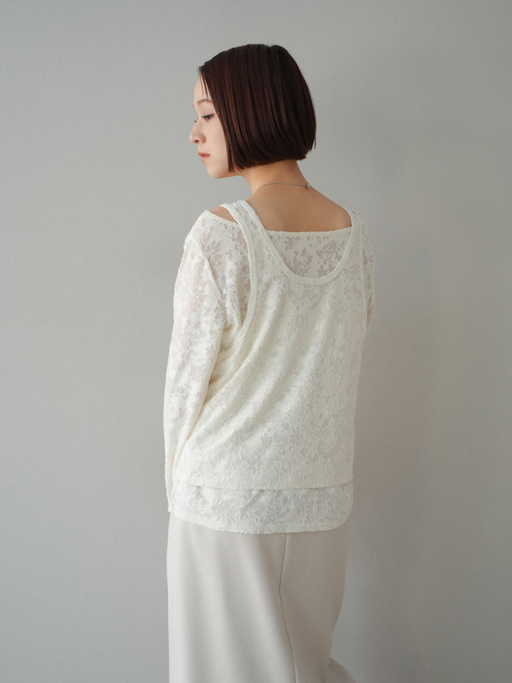 [予約]カットオフレイヤードスカート/アイボリー