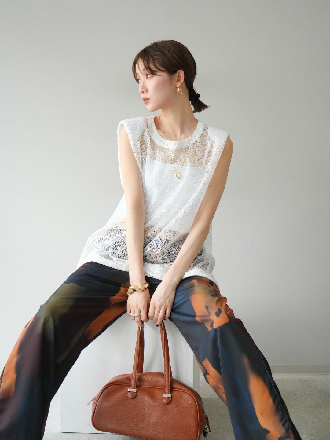 [予約]シャイニーレースプルオーバー/オフホワイト