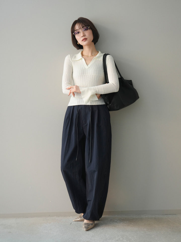 [予約]シアーリブスキッパーニットトップス/ivory