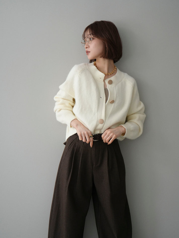 [SET]BIGボタンニットカーディガン+選べるアクセセット(2set)