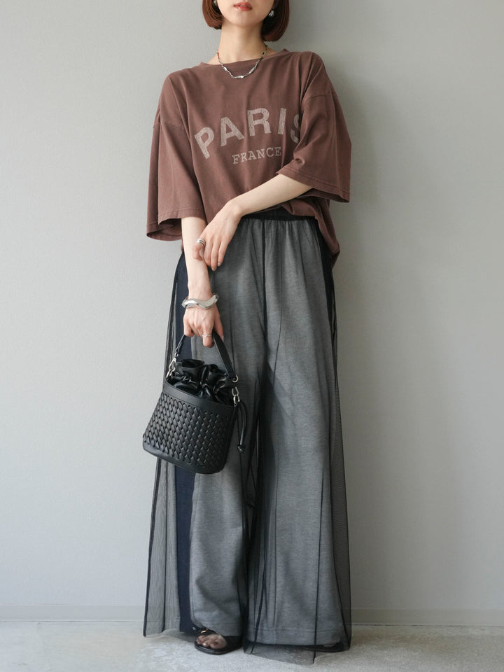 [予約]ピグメントロゴプリントTシャツ/ブラウン