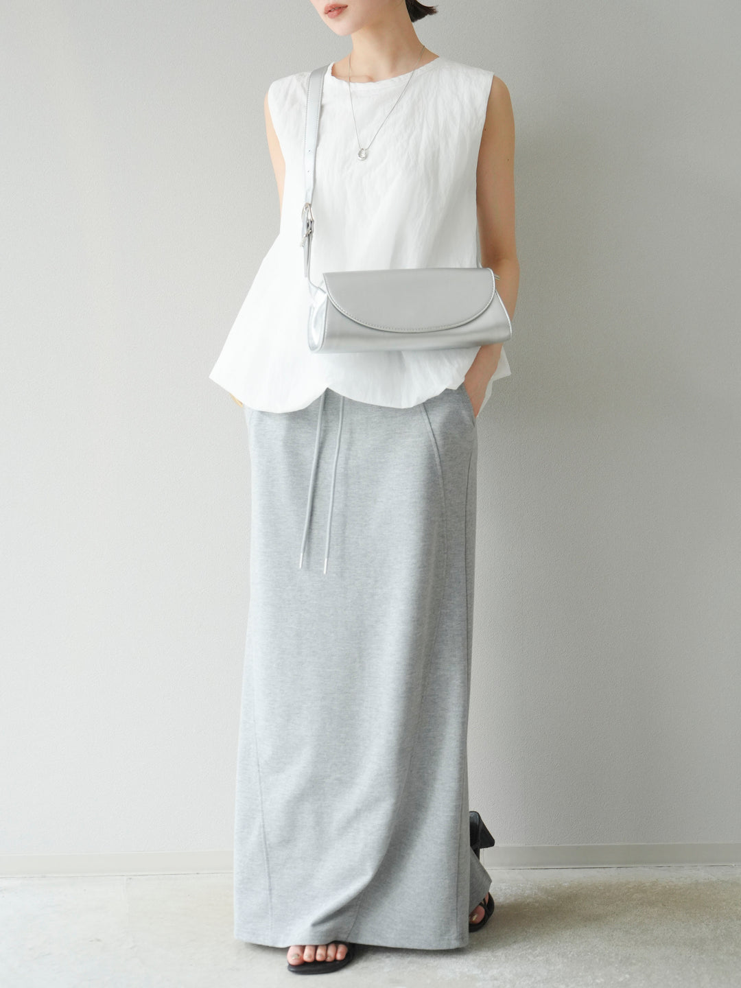 [予約]スウェットロングスカート/グレー