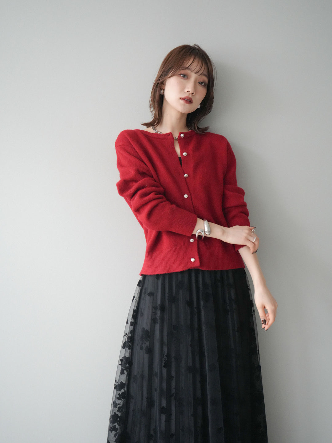 [SET]アンティークボタンニットカーディガン+アンティークボタンニットカーディガン(2set)