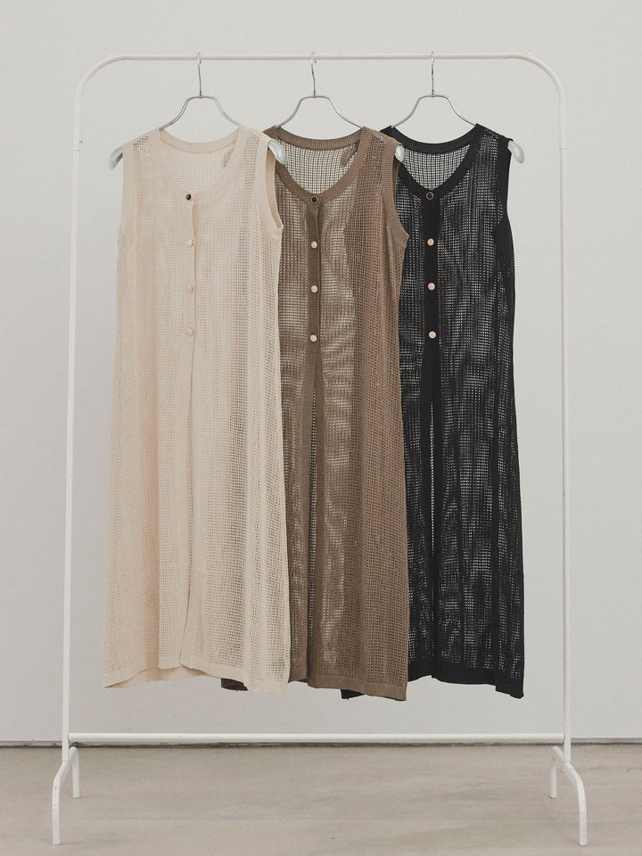 [套裝] 什錦紐扣針織長背心 + 什錦紐扣針織長背心 (2套)