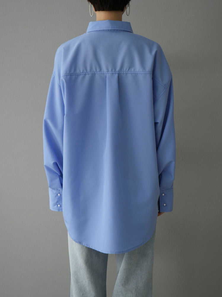 [Pre-order] Pearl button volume sleeve shirt/blue
