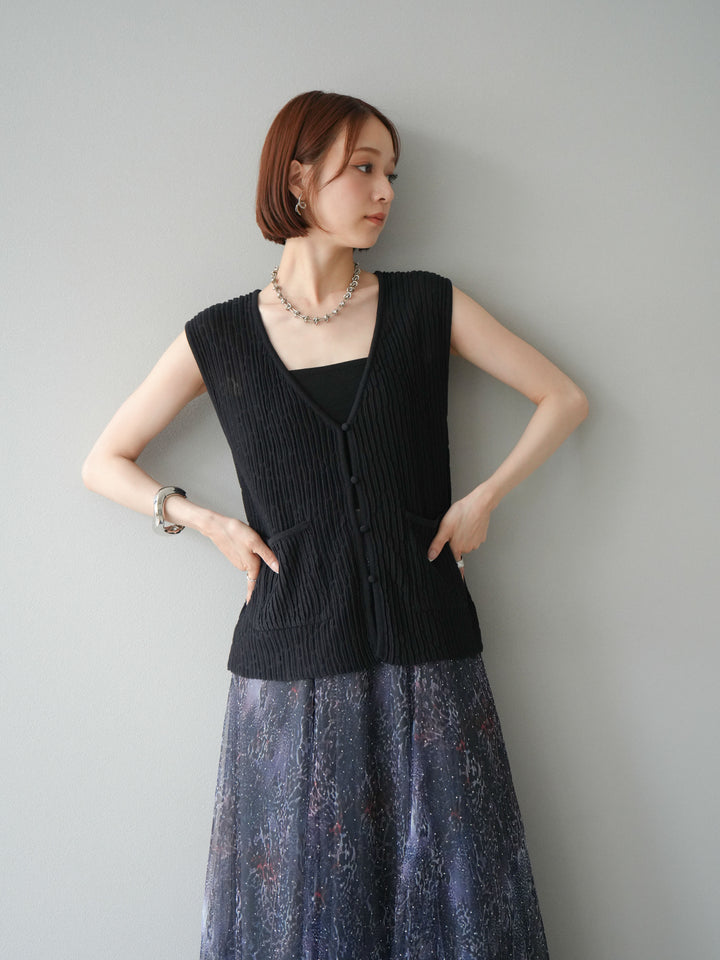 [預購] 波夏針織背心/黑色