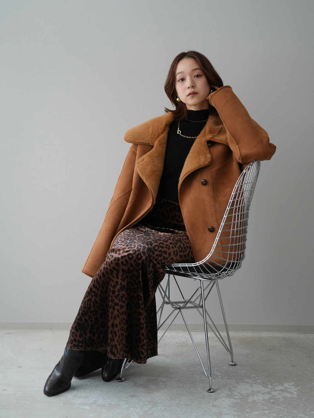 [予約]ムートンショートジャケット/camel