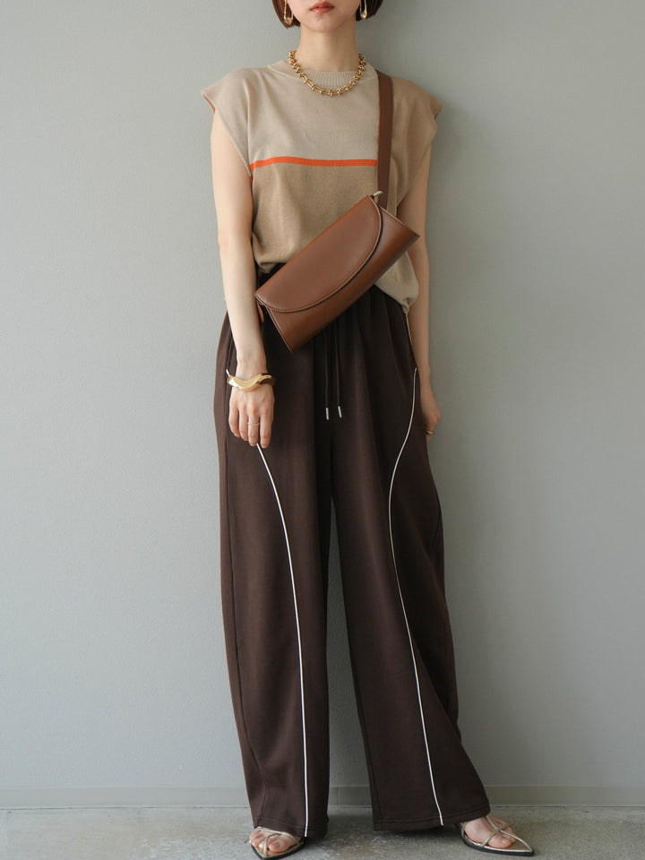 [予約]配色ノースリーブニットプルオーバー/ベージュ