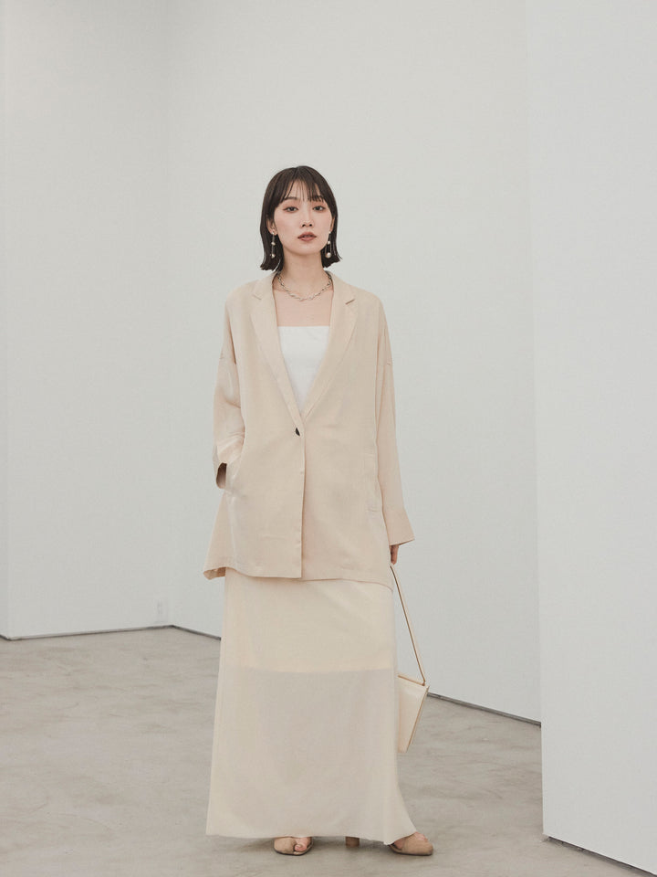 [SET] 霧面緞面外套 + 天鵝絨半身裙 (2set)