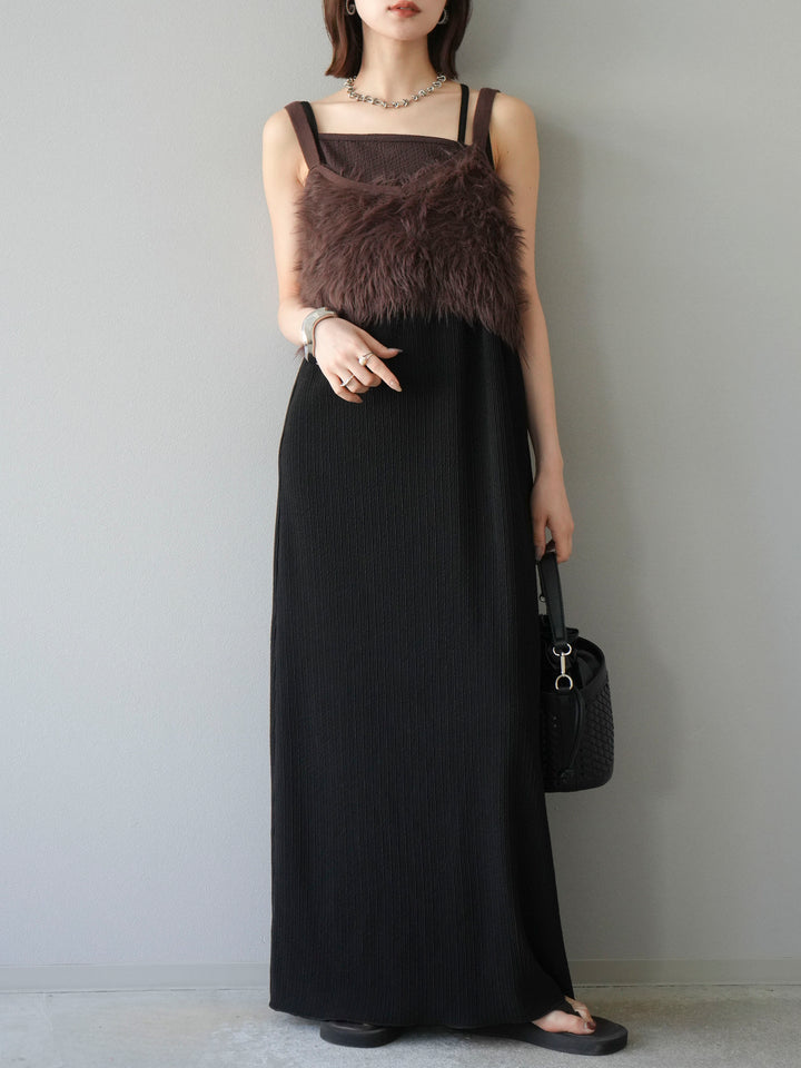 [予約]シャギーニットビスチェ/ブラウン