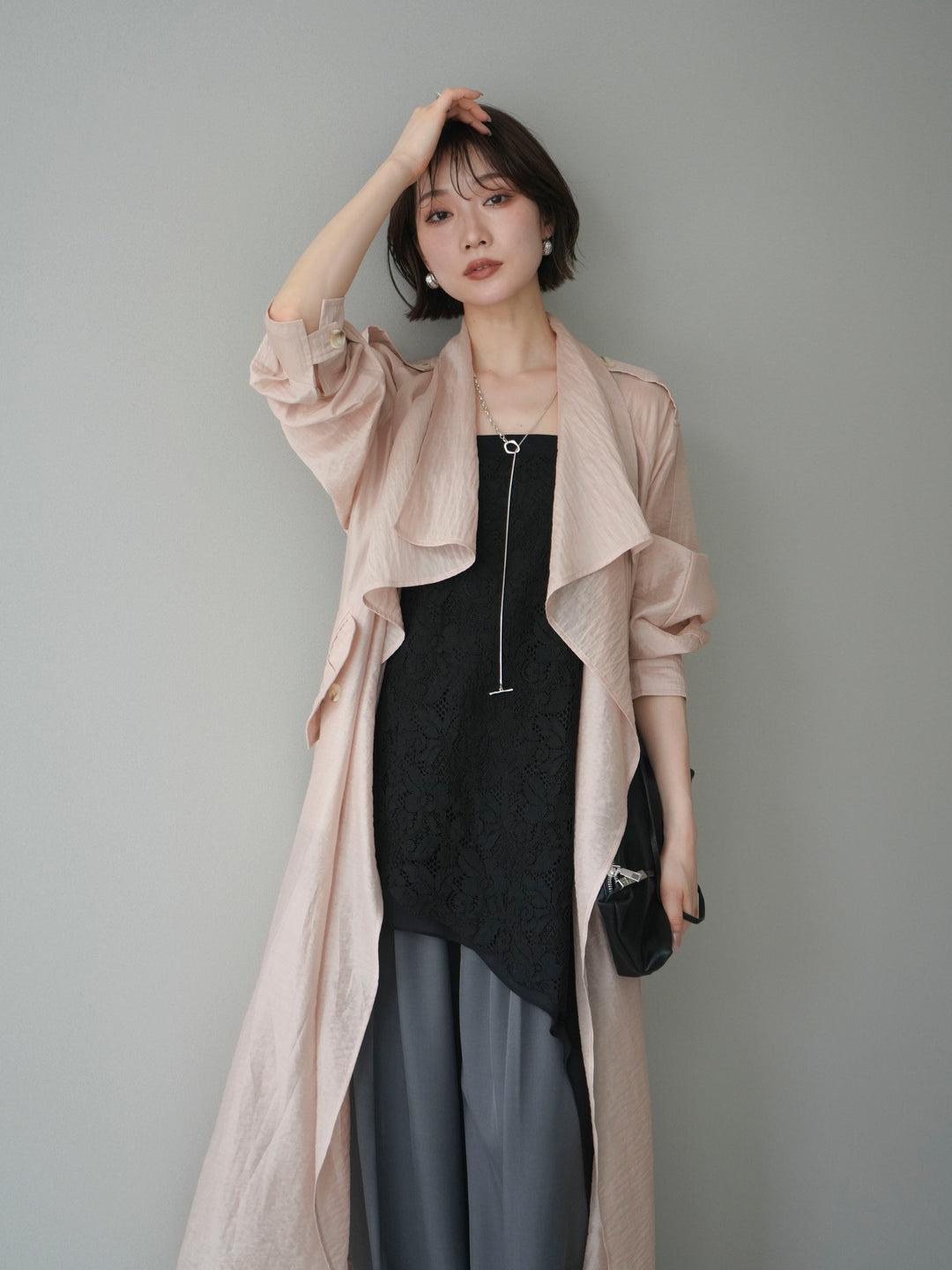 [予約]シアートレンチロングコート/pink