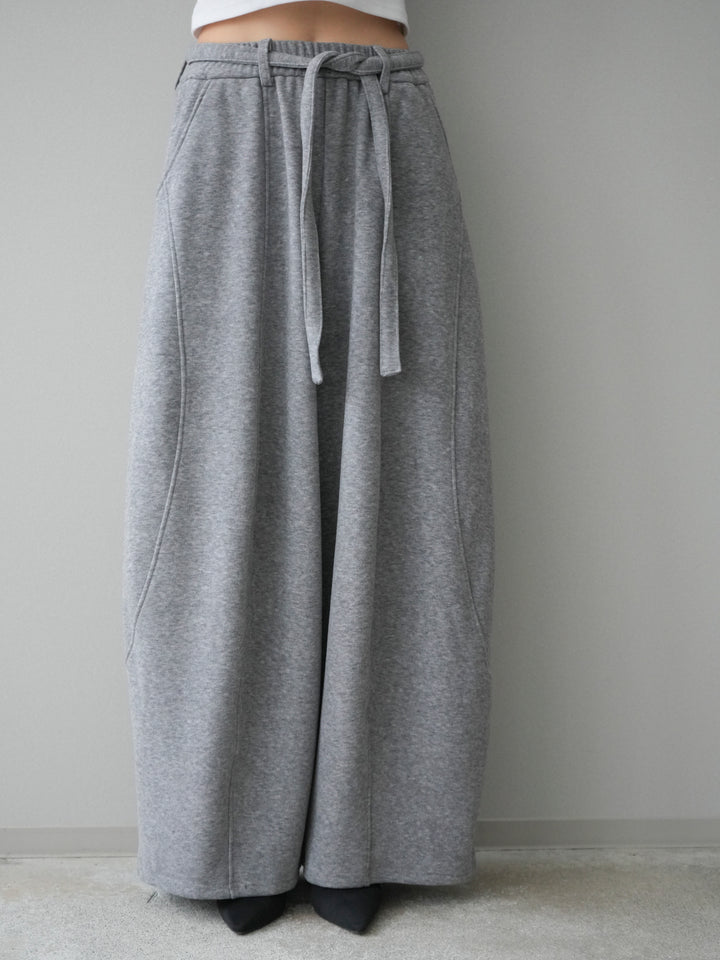 [予約]ウエストベルトカーブラインスエットパンツ/gray