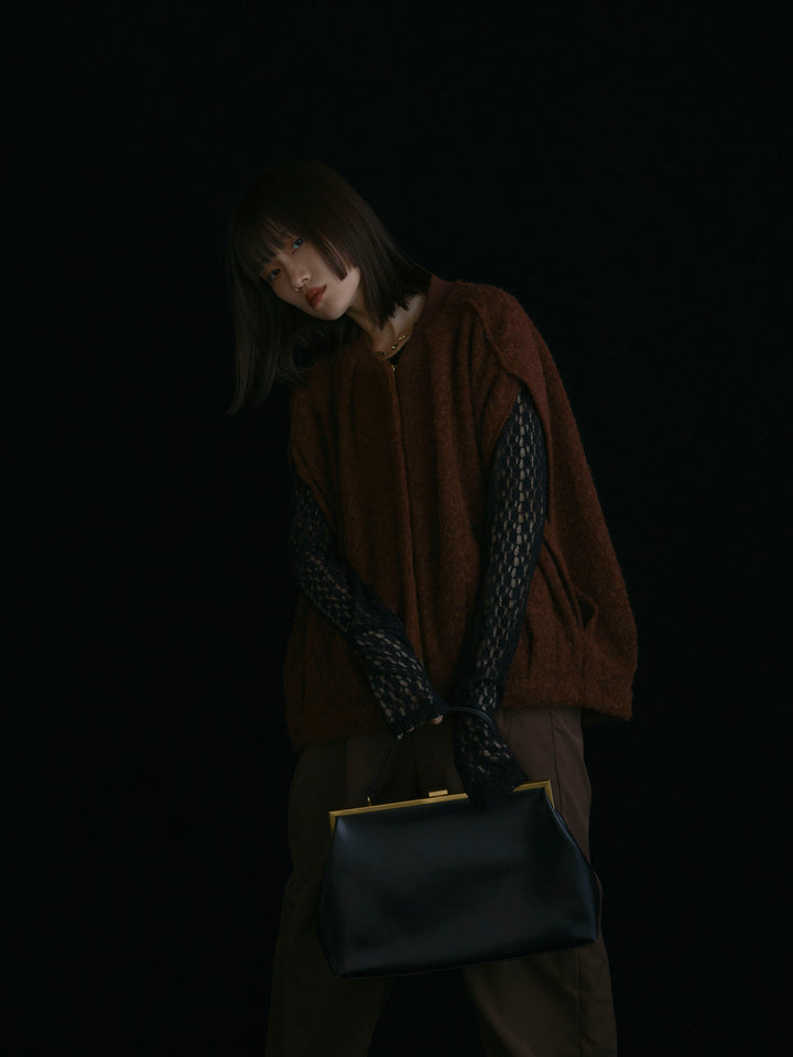 [予約]ウール混コクーンブルゾン/ブラウン