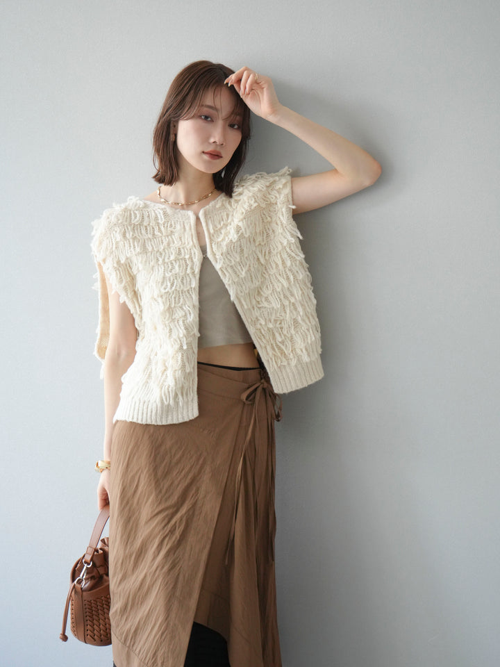 [予約]ループデザインベスト/アイボリー