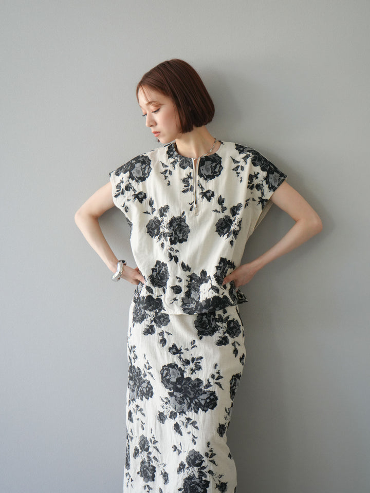 [予約]ジャガードZIPプルオーバー/ブラック