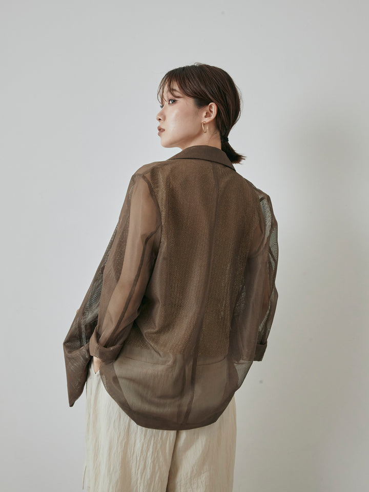 [予約]メッシュテーラードジャケット/モカ