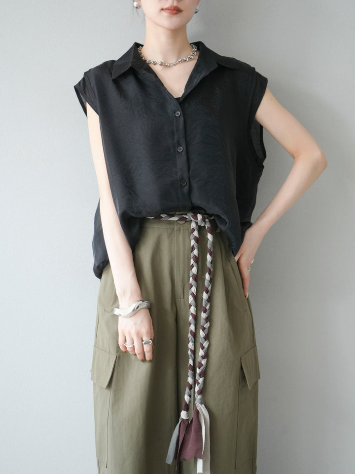 [SET] 硬紗層疊透視襯衫 + 硬紗層疊透視襯衫 (2set)