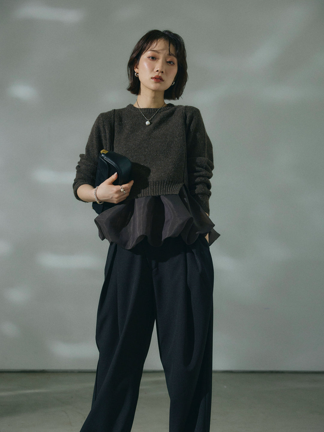 【Allure】[SET]オーガンジーバルーンキャミアンサンブルニット+オーガンジーバルーンキャミアンサンブルニット(2set)