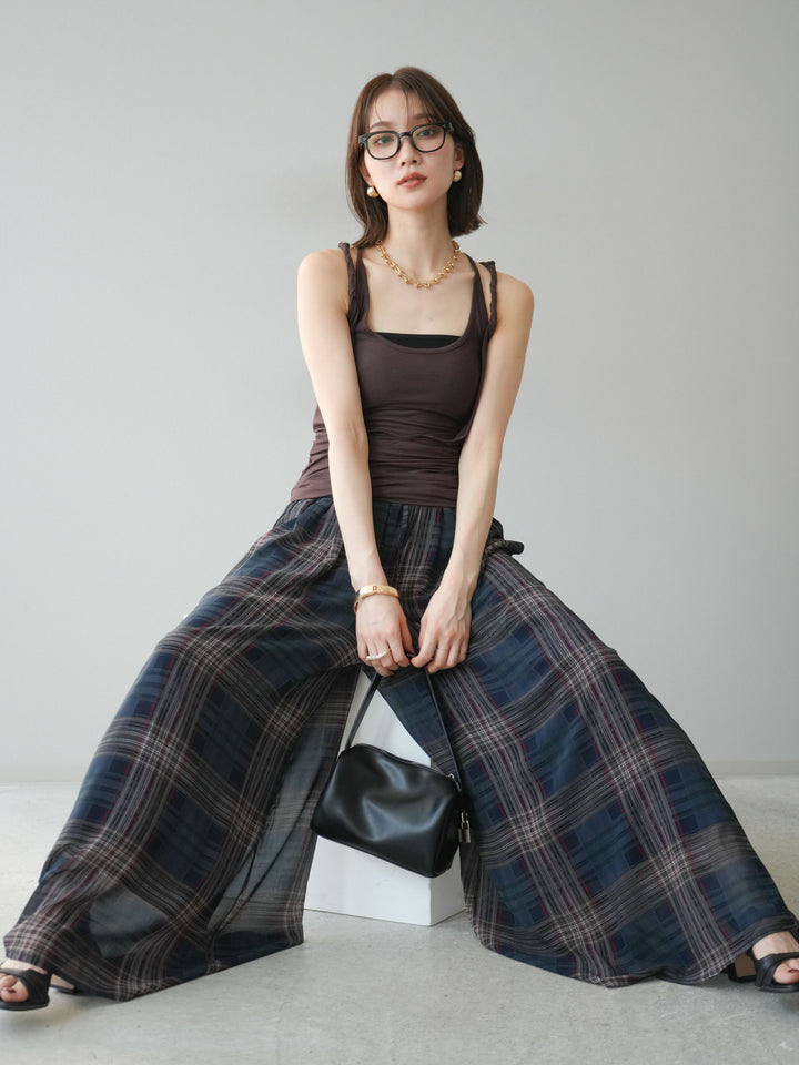 [予約]レイヤードツイストタンクトップ/ブラウン