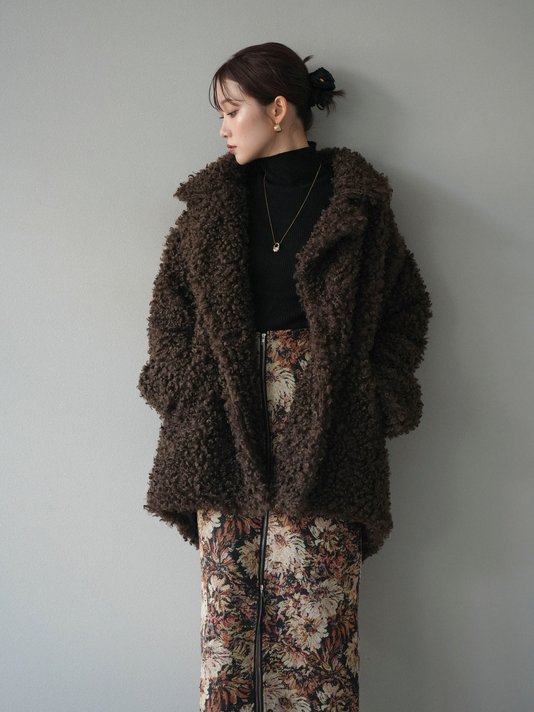 [予約]プードルファーダブルミドルコート/brown