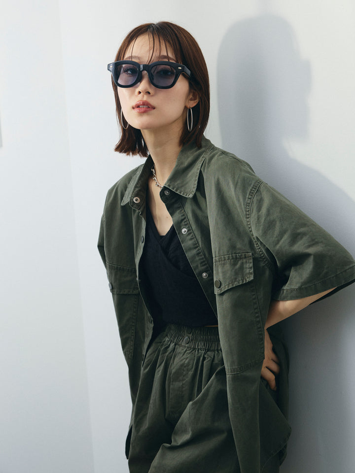 [SET]ミリタリーオーバーシャツ＆ハーフパンツSET UP+ミリタリーオーバーシャツ＆ハーフパンツSET UP(2set)