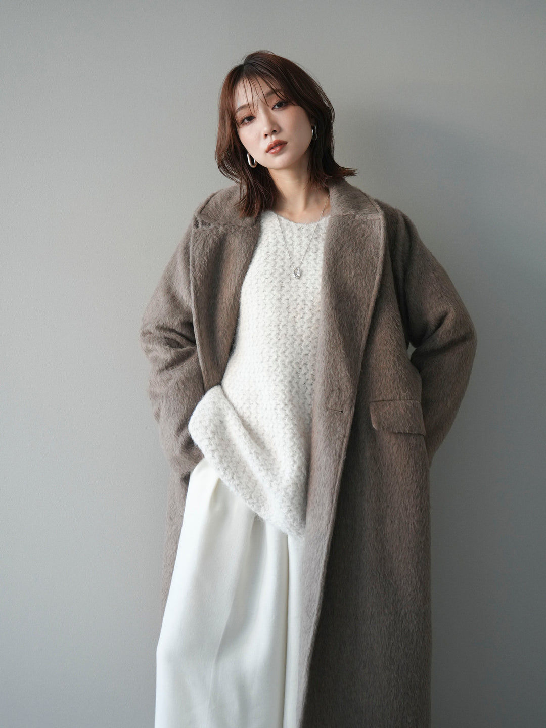 [予約]ソフトシャギーチェスターコート/beige