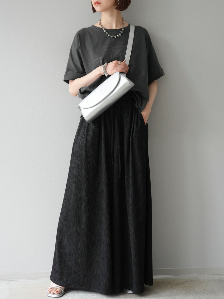 [予約]ビンテージロゴプリントTシャツ/チャコール