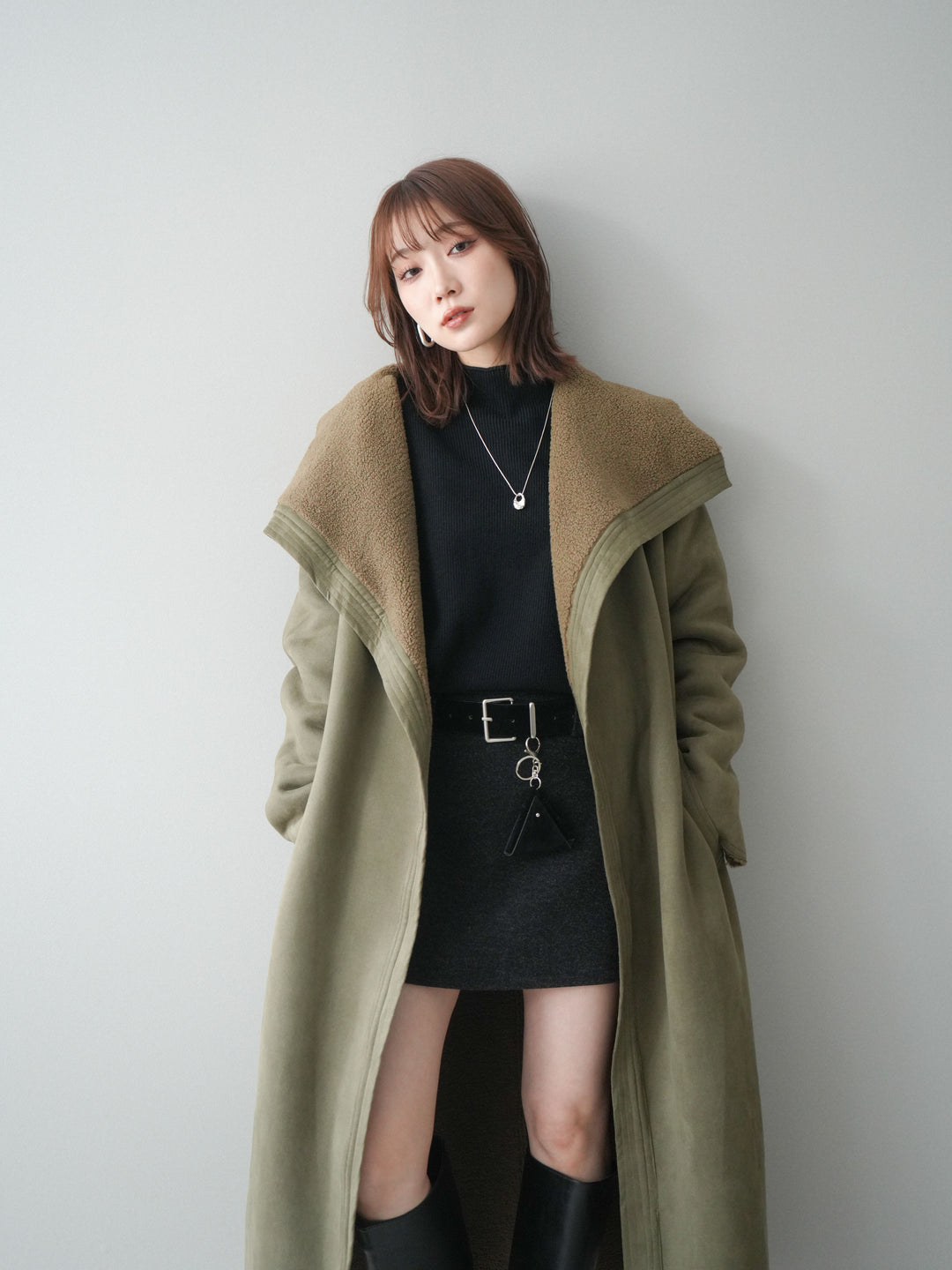 [予約]BIGカラームートンコート/khaki