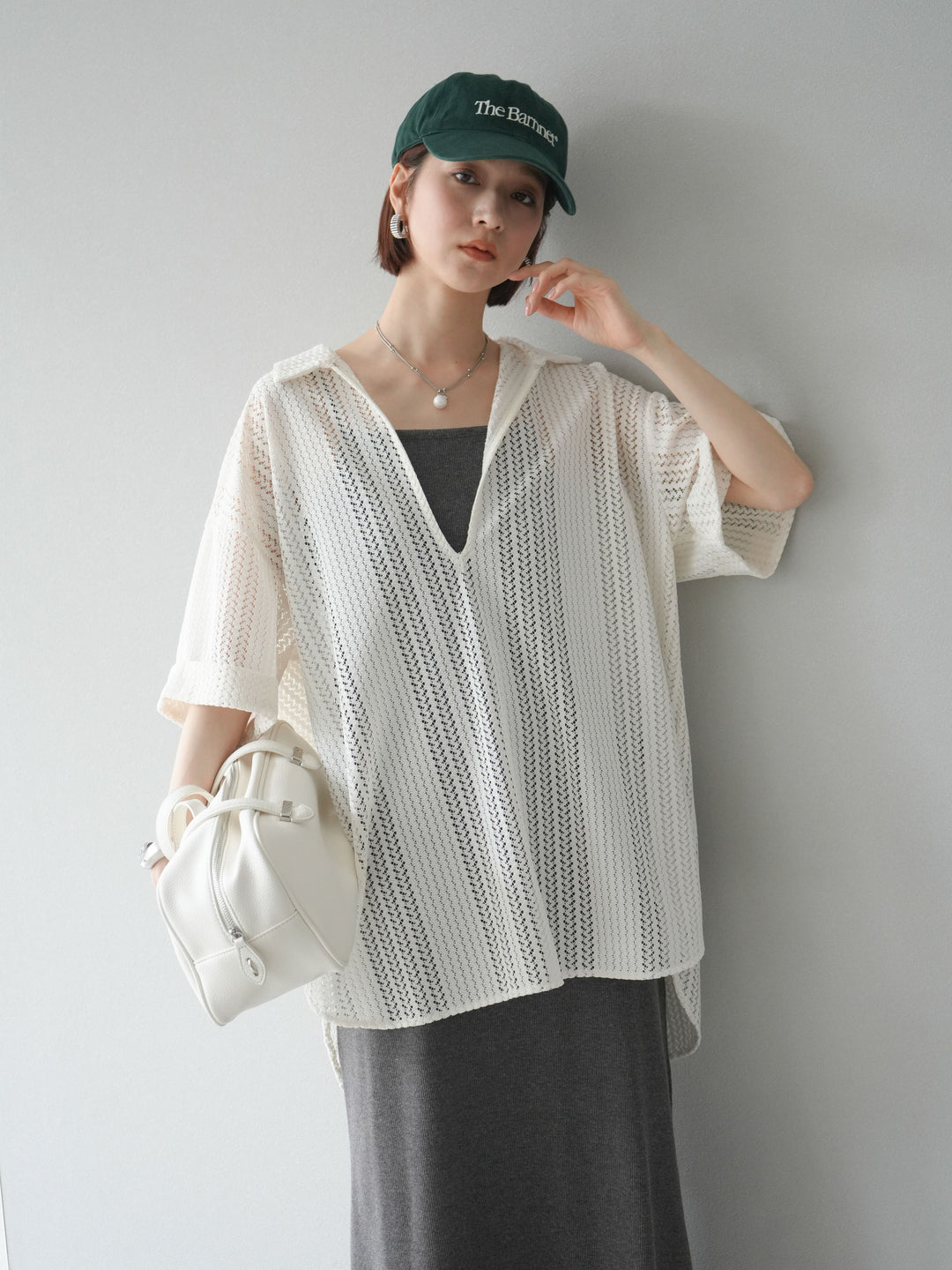 【預購】鏤空蕾絲兩用套頭衫/象牙白