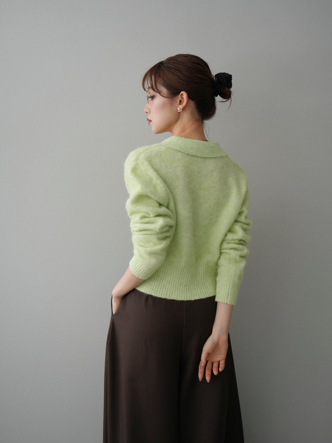 [SET]モヘア衿付きボタンプルオーバー+モヘア衿付きボタンプルオーバー(2set)