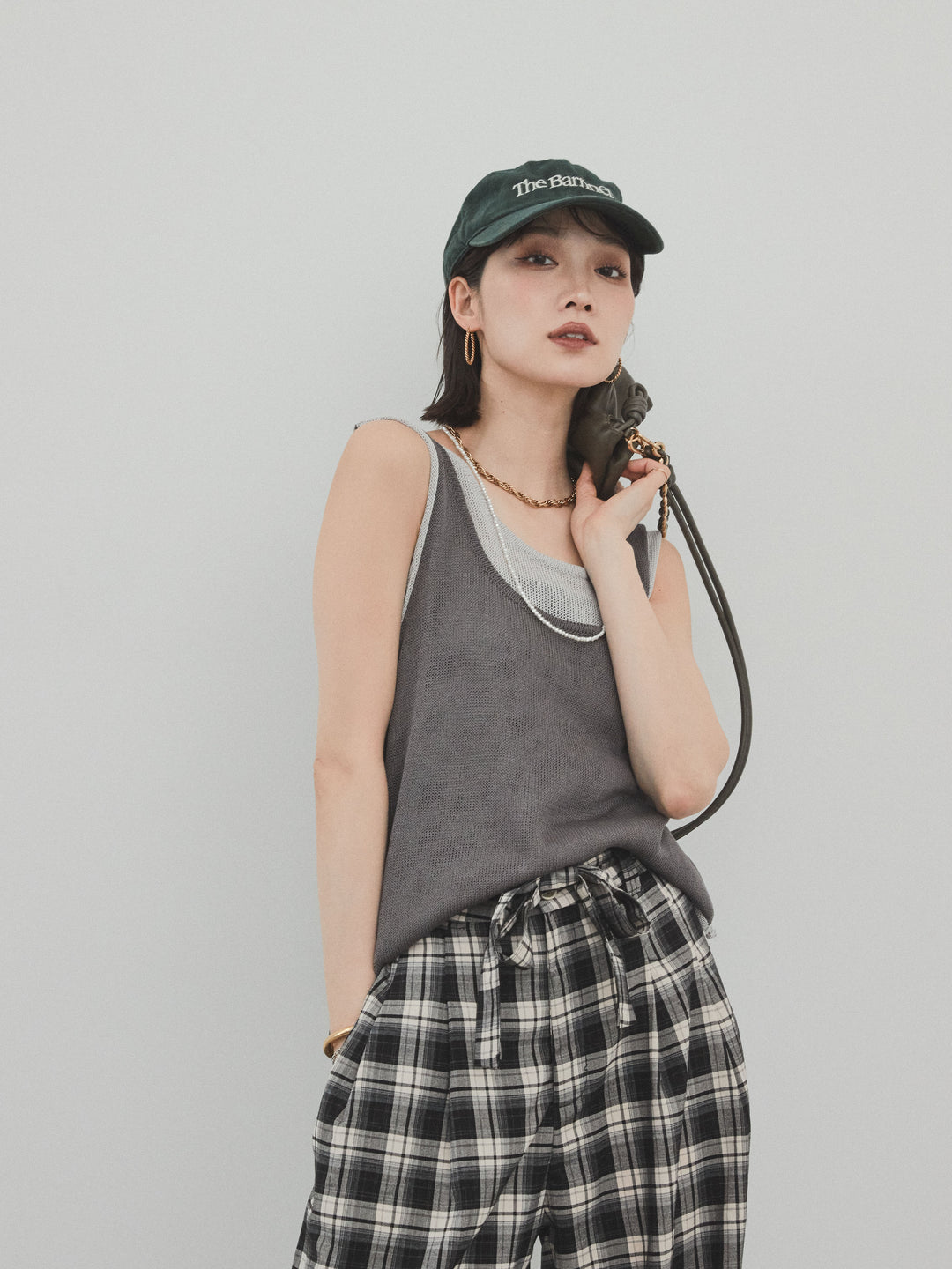 [預購] 雙色多層針織背心/黑色