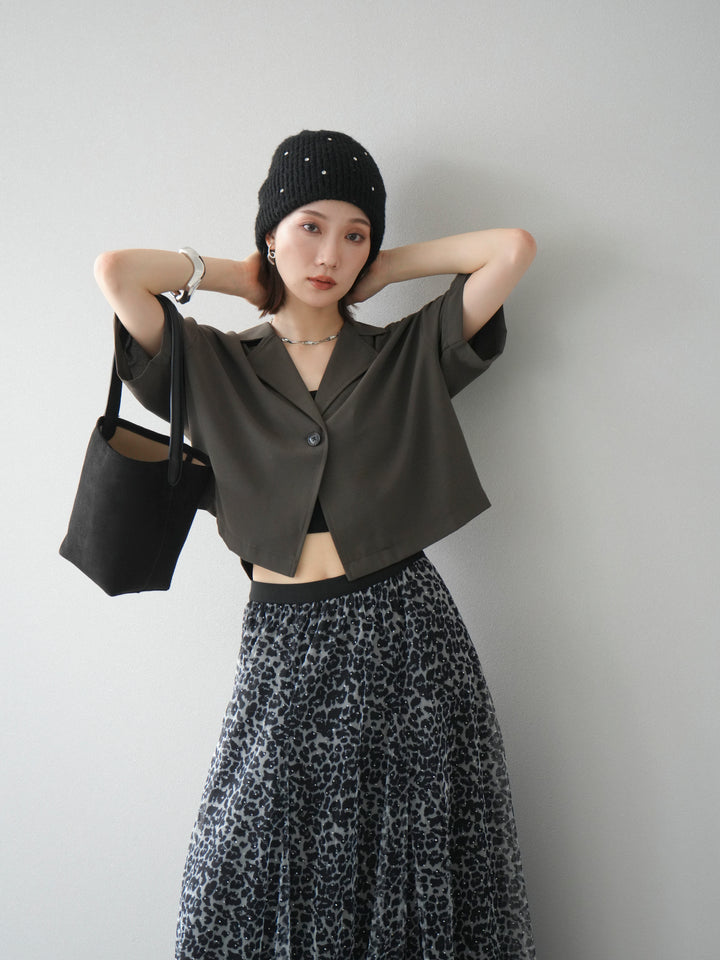 [予約]ハーフショートジャケット/チャコール