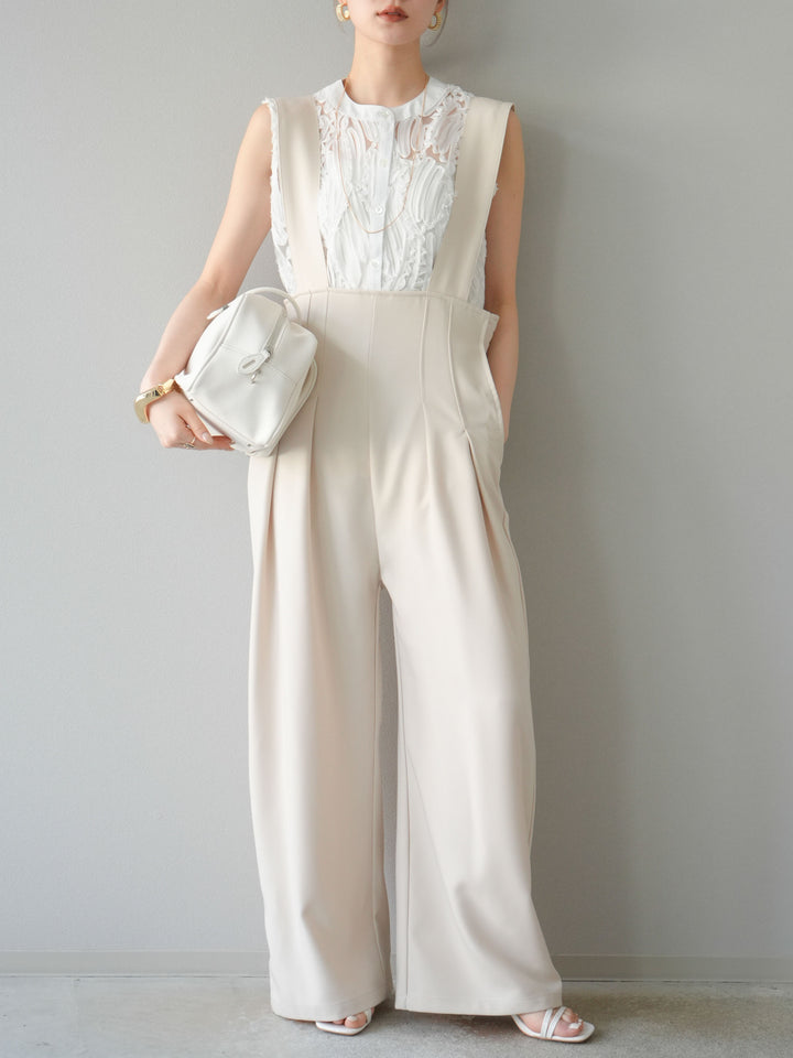 【預購】帶扣設計工裝褲/象牙白