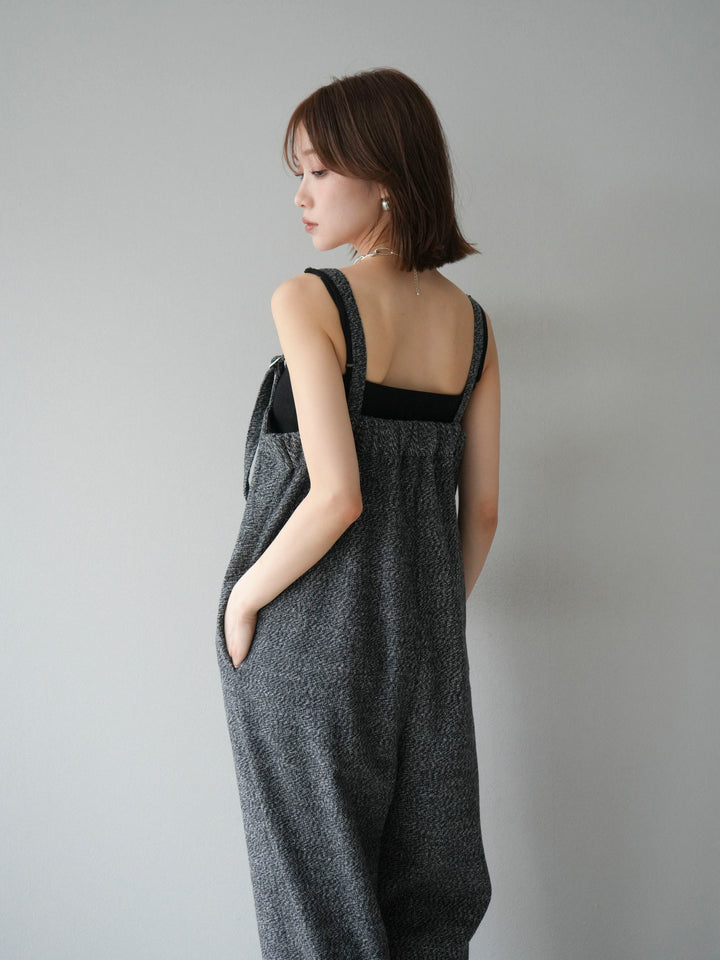 [予約]ツイードベアサロペット/ブラック