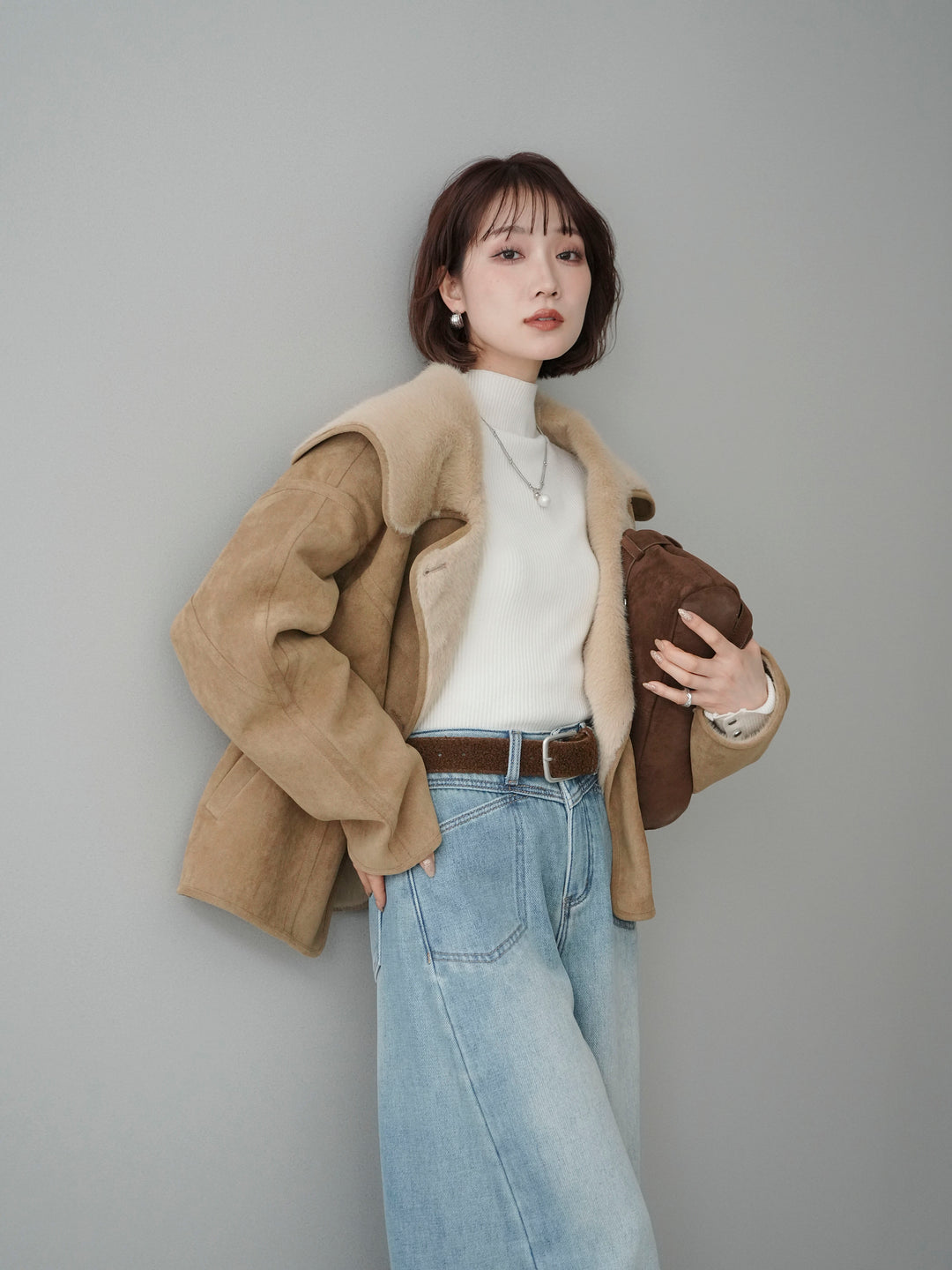 [SET]ムートンショートジャケット+ムートンショートジャケット(2set)