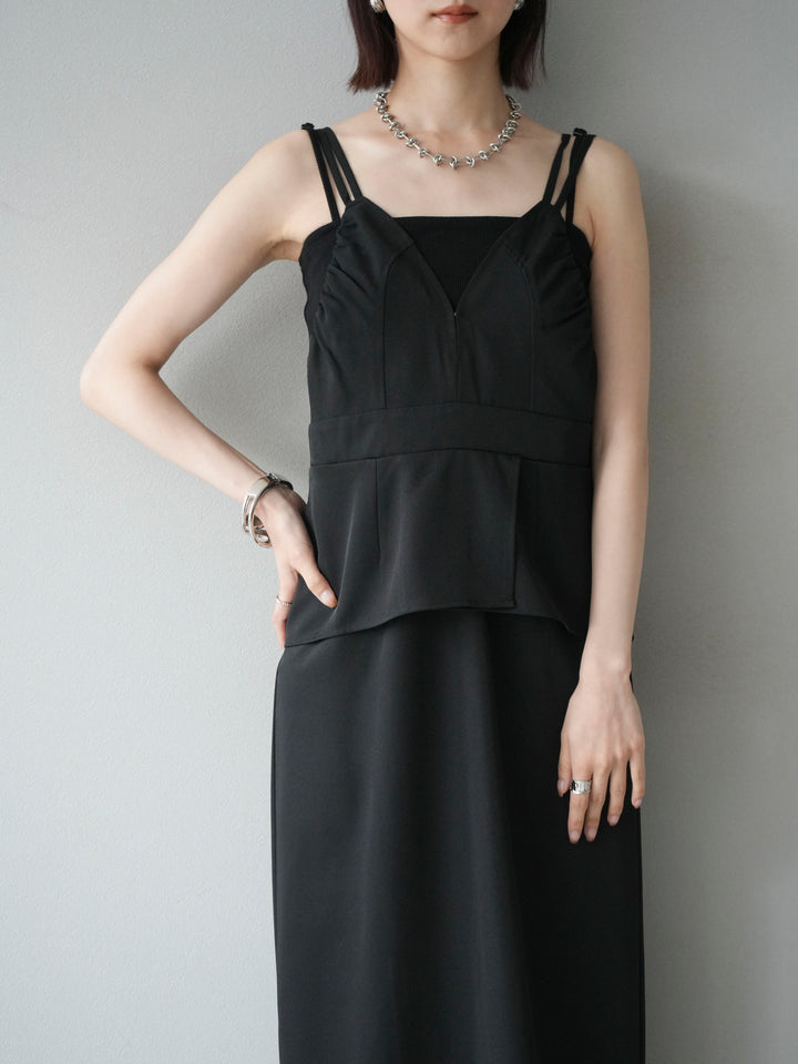[予約]ビスチェデザインキャミワンピース/ブラック