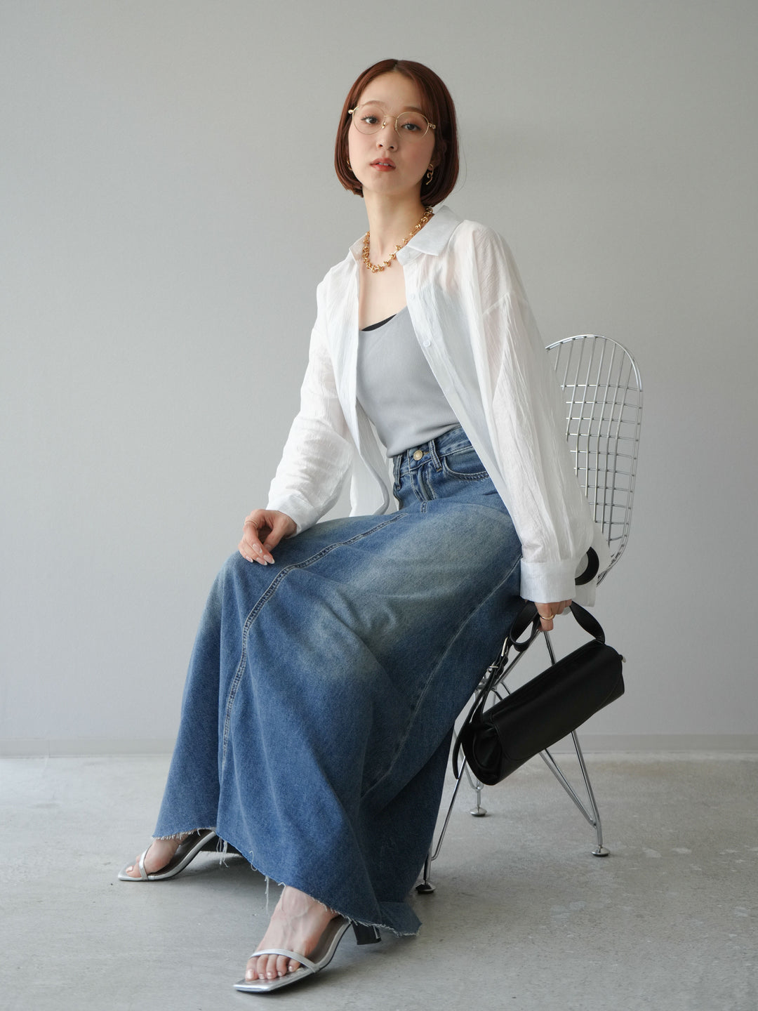 [予約]ワッシャーシャイニーシャツ/ホワイト