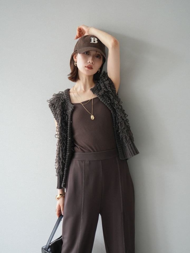 [予約]ループデザインホックベスト /ダークブラウン