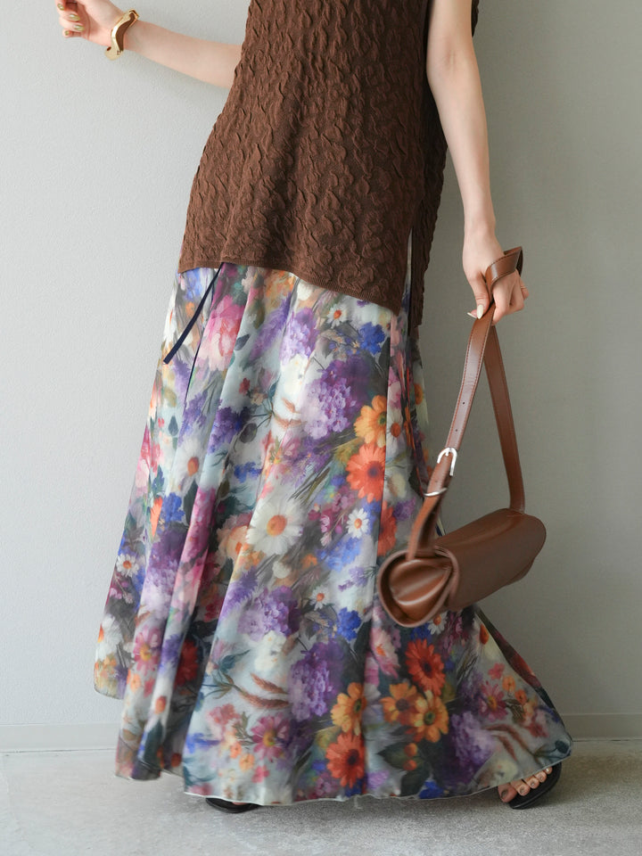 [預訂] 什錦印花喇叭裙/C