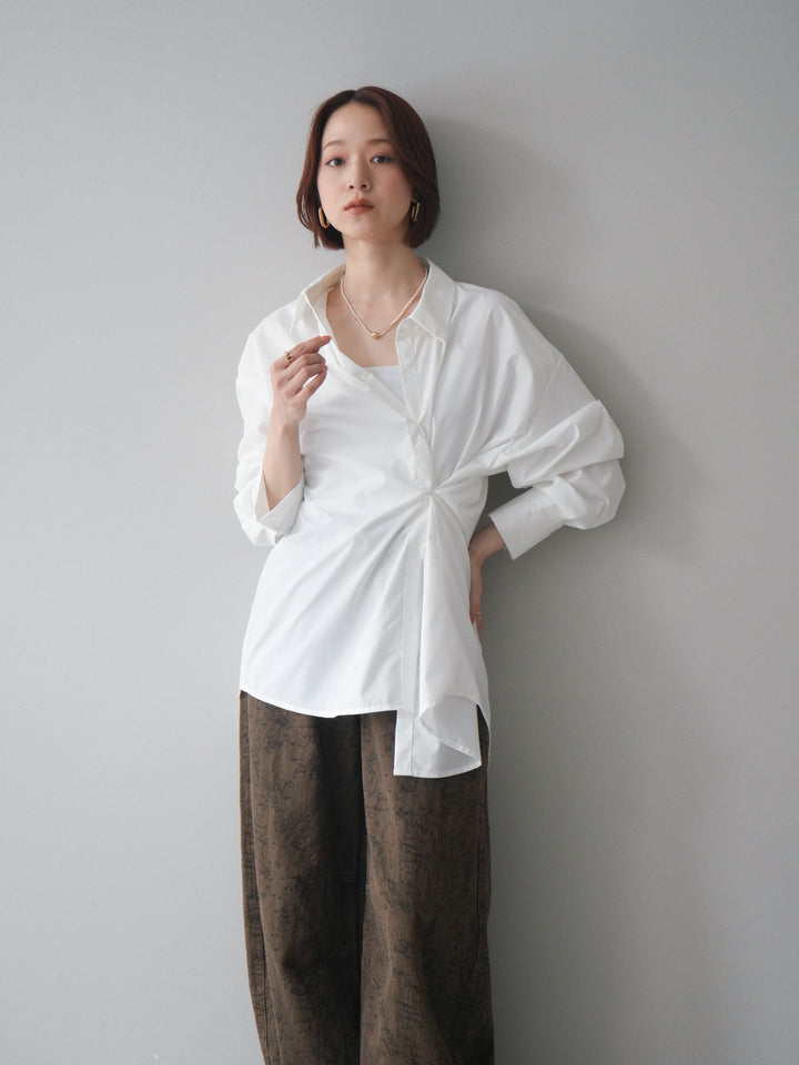 [予約]2wayベーシックルーズシャツ/white