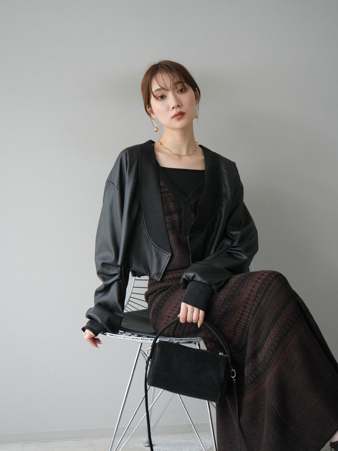 [予約]レザーバルーンボレロ/ブラック